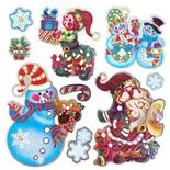 Stickere festive Oameni de zapada si spiridus 18x23.5 cm
